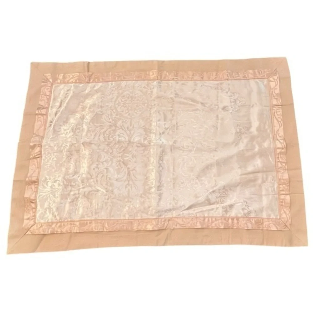 Neutral Floral Satin/Silky Beige Ivory Pillow‎ Sham Ruffles 17x29 Shabby Chic